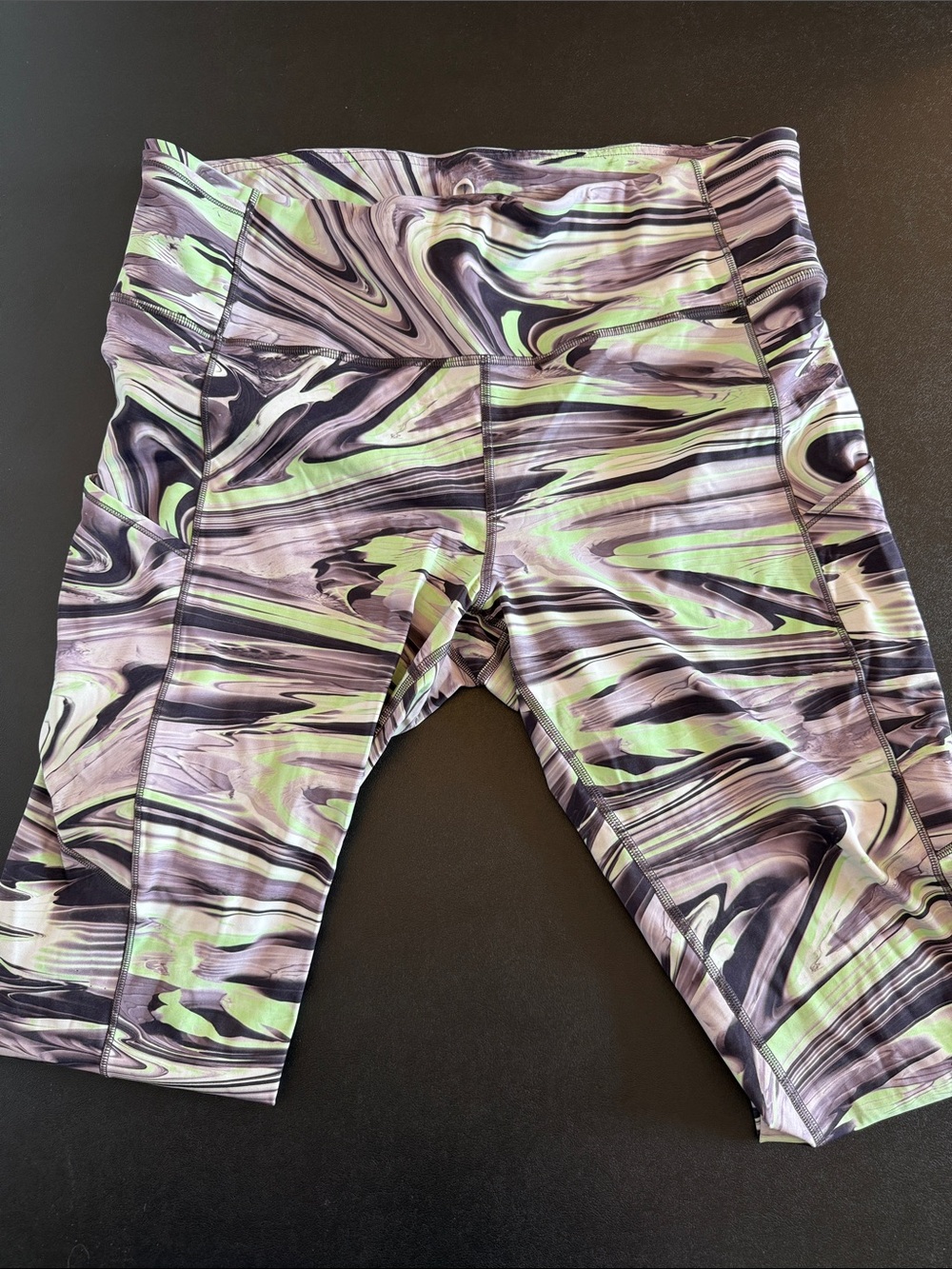 lululemon athletica Marbled High-Rise Performance Leggings in Lavender & Lime